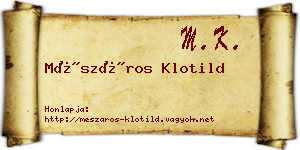 Mészáros Klotild névjegykártya