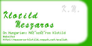 klotild meszaros business card